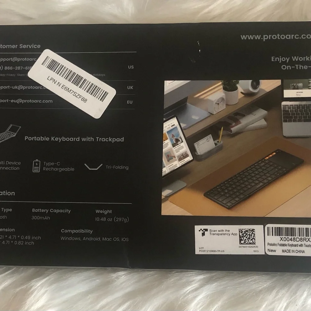 Foldable Wireless Bluetooth Keyboard in Dark Gray with Orange Accent